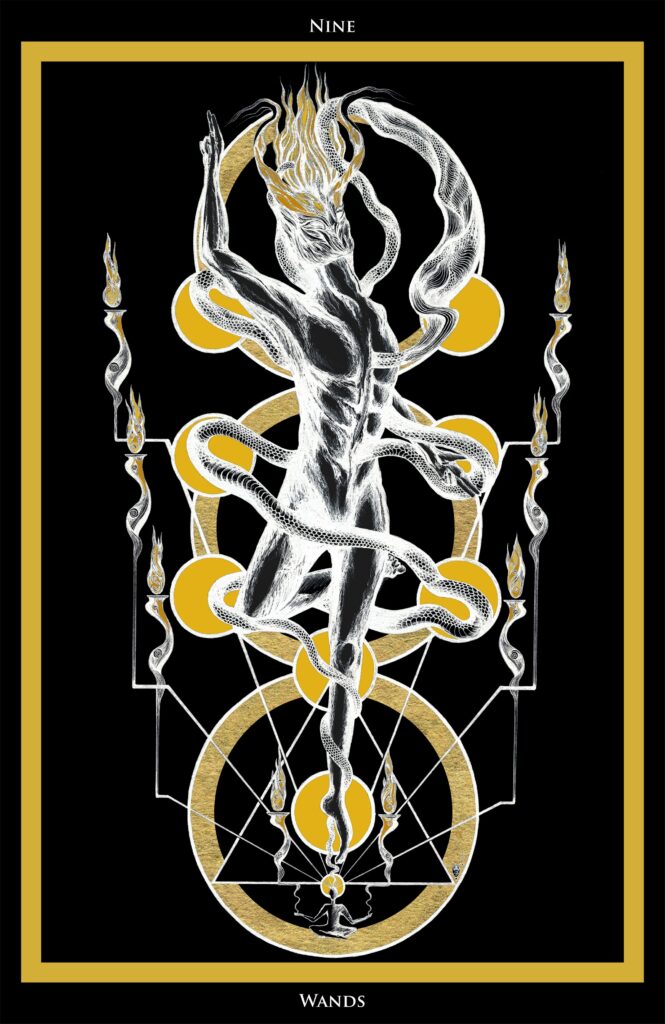 Conjunction Tarot Nine Of Wands Symbolic Art Tarot From Austria